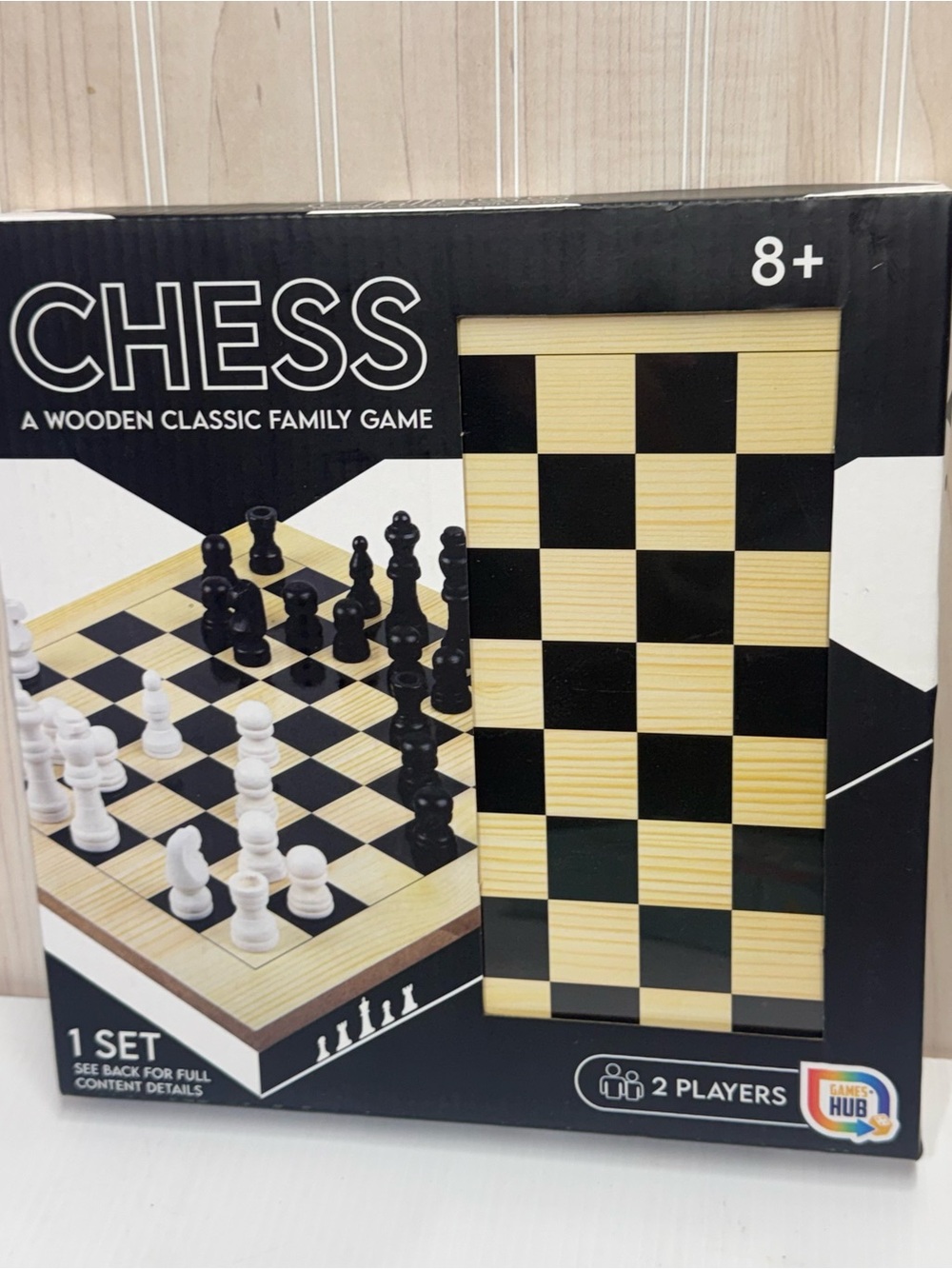 Classic Wooden Chess Set - Black and Cream - Family Game